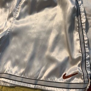 White satin Nike Shorts